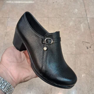 کفش رسمی زنانه گوشواره‌ای دودی مشکی کد27886