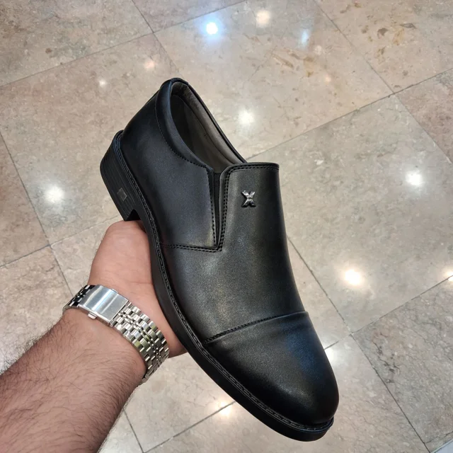 کفش مردانه رسمی بدون بند مشکی کد58132