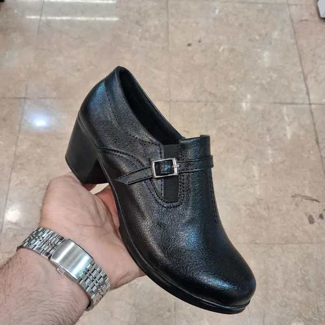 کفش رسمی زنانه سگک دار مشکی کد28146